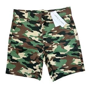 New Janie and Jack Camouflage Shorts Boys Size 7 Cargo Army Green Cotton Stretch